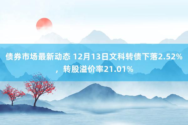 债券市场最新动态 12月13日文科转债下落2.52%，转股溢价率21.01%