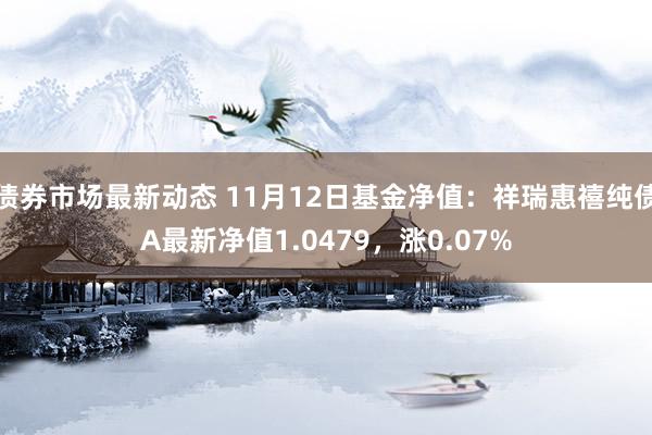 债券市场最新动态 11月12日基金净值：祥瑞惠禧纯债A最新净值1.0479，涨0.07%