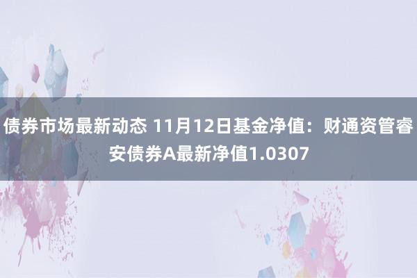 债券市场最新动态 11月12日基金净值：财通资管睿安债券A最新净值1.0307