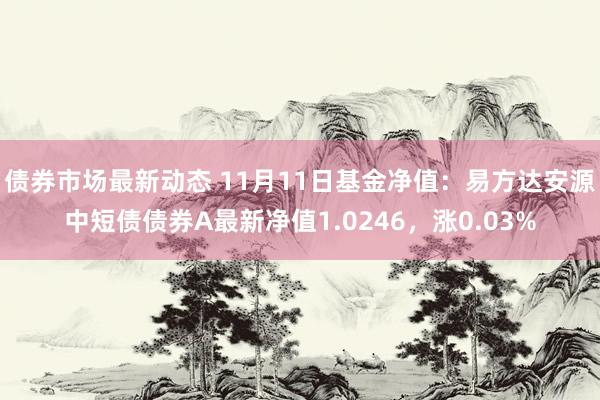 债券市场最新动态 11月11日基金净值：易方达安源中短债债券A最新净值1.0246，涨0.03%