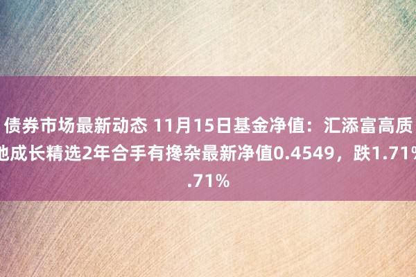 债券市场最新动态 11月15日基金净值：汇添富高质地成长精选2年合手有搀杂最新净值0.4549，跌1.71%