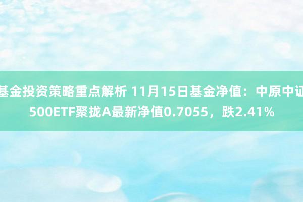 基金投资策略重点解析 11月15日基金净值：中原中证500ETF聚拢A最新净值0.7055，跌2.41%