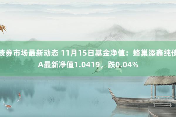 债券市场最新动态 11月15日基金净值：蜂巢添鑫纯债A最新净值1.0419，跌0.04%