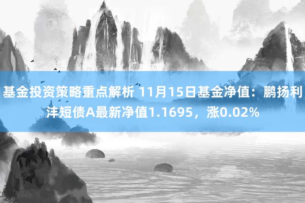 基金投资策略重点解析 11月15日基金净值：鹏扬利沣短债A最新净值1.1695，涨0.02%