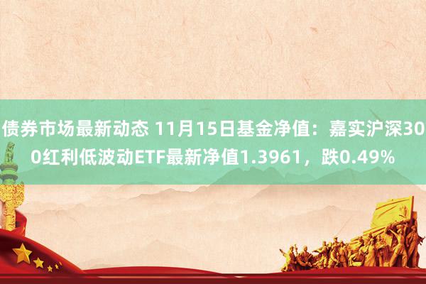 债券市场最新动态 11月15日基金净值：嘉实沪深300红利低波动ETF最新净值1.3961，跌0.49%