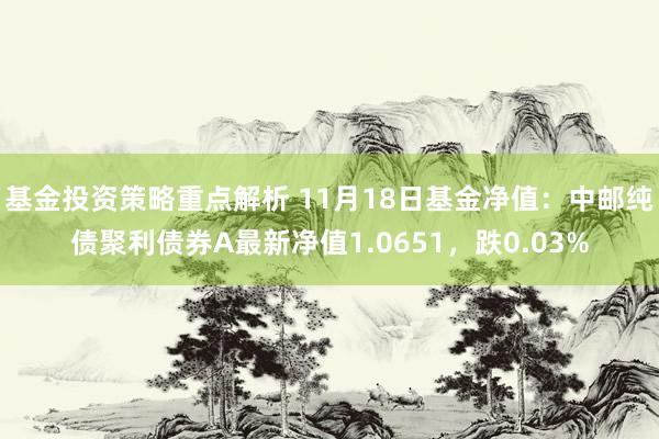 基金投资策略重点解析 11月18日基金净值：中邮纯债聚利债券A最新净值1.0651，跌0.03%