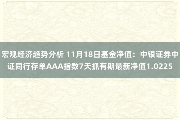 宏观经济趋势分析 11月18日基金净值：中银证券中证同行存单AAA指数7天抓有期最新净值1.0225