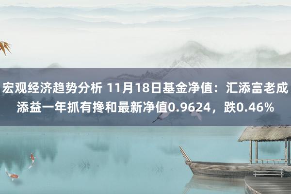 宏观经济趋势分析 11月18日基金净值：汇添富老成添益一年抓有搀和最新净值0.9624，跌0.46%