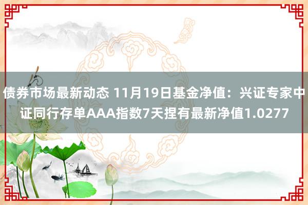 债券市场最新动态 11月19日基金净值：兴证专家中证同行存单AAA指数7天捏有最新净值1.0277