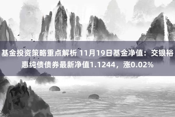 基金投资策略重点解析 11月19日基金净值：交银裕惠纯债债券最新净值1.1244，涨0.02%