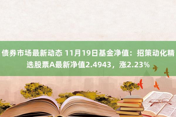 债券市场最新动态 11月19日基金净值：招策动化精选股票A最新净值2.4943，涨2.23%