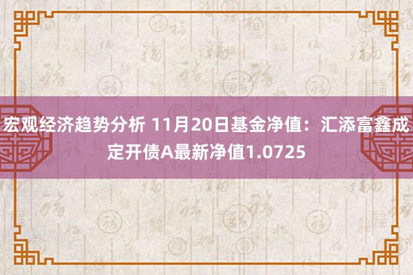 宏观经济趋势分析 11月20日基金净值：汇添富鑫成定开债A最新净值1.0725