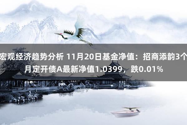 宏观经济趋势分析 11月20日基金净值：招商添韵3个月定开债A最新净值1.0399，跌0.01%