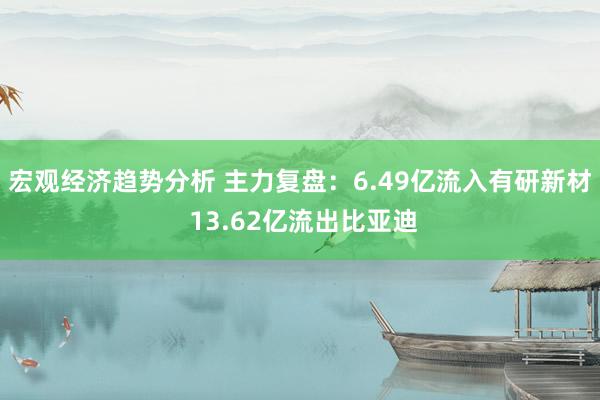 宏观经济趋势分析 主力复盘：6.49亿流入有研新材 13.62亿流出比亚迪