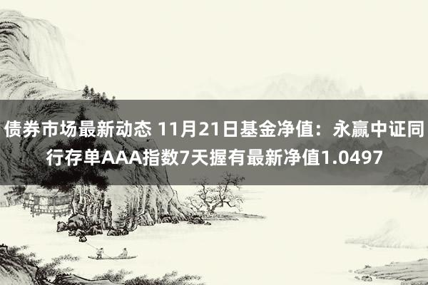 债券市场最新动态 11月21日基金净值：永赢中证同行存单AAA指数7天握有最新净值1.0497