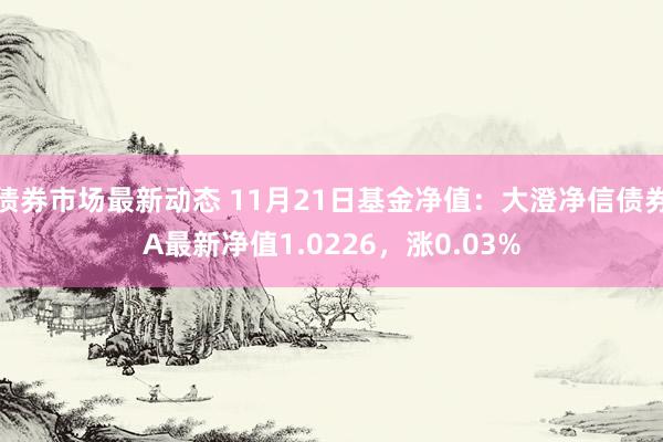 债券市场最新动态 11月21日基金净值：大澄净信债券A最新净值1.0226，涨0.03%