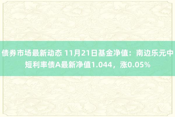 债券市场最新动态 11月21日基金净值：南边乐元中短利率债A最新净值1.044，涨0.05%