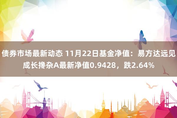 债券市场最新动态 11月22日基金净值：易方达远见成长搀杂A最新净值0.9428，跌2.64%