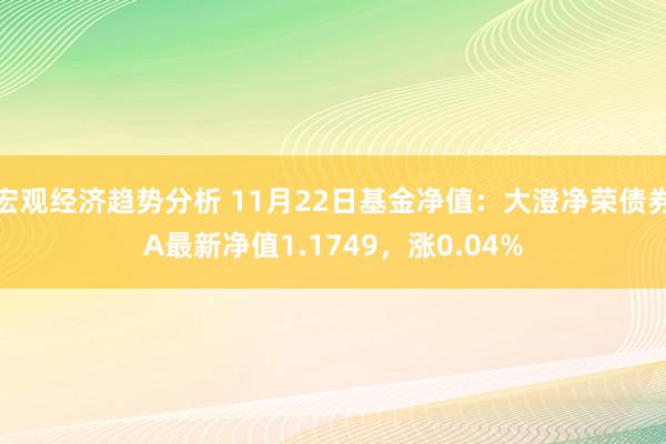 宏观经济趋势分析 11月22日基金净值：大澄净荣债券A最新净值1.1749，涨0.04%