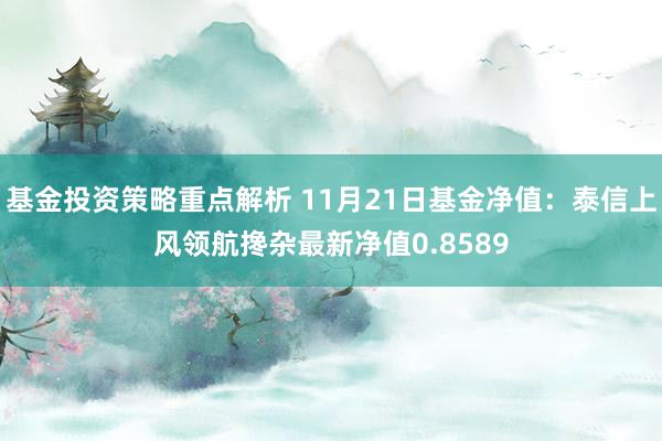 基金投资策略重点解析 11月21日基金净值：泰信上风领航搀杂最新净值0.8589