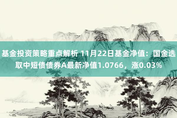 基金投资策略重点解析 11月22日基金净值：国金选取中短债债券A最新净值1.0766，涨0.03%