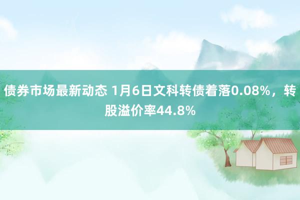 债券市场最新动态 1月6日文科转债着落0.08%，转股溢价率44.8%