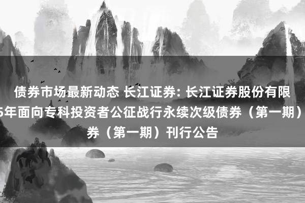 债券市场最新动态 长江证券: 长江证券股份有限公司2025年面向专科投资者公征战行永续次级债券（第一期）刊行公告