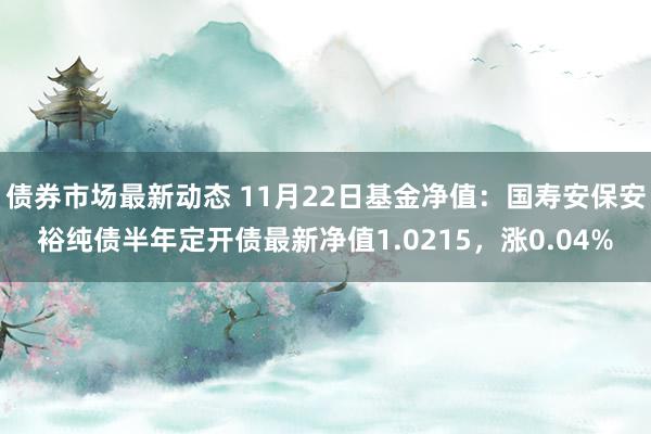 债券市场最新动态 11月22日基金净值：国寿安保安裕纯债半年定开债最新净值1.0215，涨0.04%