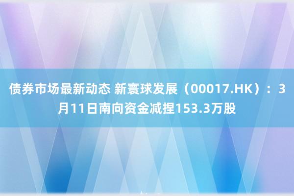 债券市场最新动态 新寰球发展（00017.HK）：3月11日南向资金减捏153.3万股