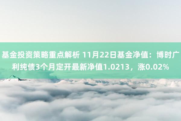 基金投资策略重点解析 11月22日基金净值：博时广利纯债3个月定开最新净值1.0213，涨0.02%