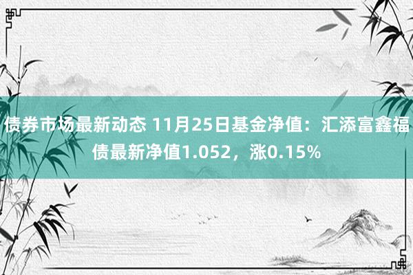 债券市场最新动态 11月25日基金净值：汇添富鑫福债最新净值1.052，涨0.15%