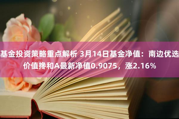 基金投资策略重点解析 3月14日基金净值：南边优选价值搀和A最新净值0.9075，涨2.16%