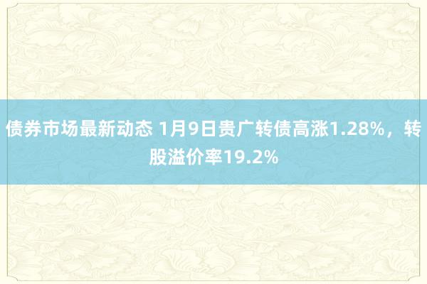 债券市场最新动态 1月9日贵广转债高涨1.28%，转股溢价率19.2%