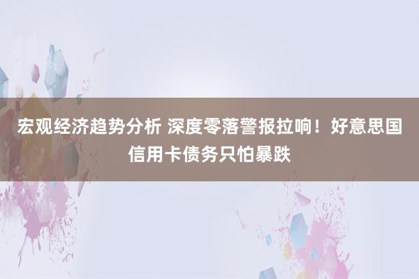 宏观经济趋势分析 深度零落警报拉响！好意思国信用卡债务只怕暴跌