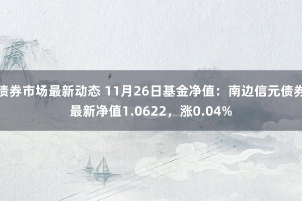 债券市场最新动态 11月26日基金净值：南边信元债券最新净值1.0622，涨0.04%